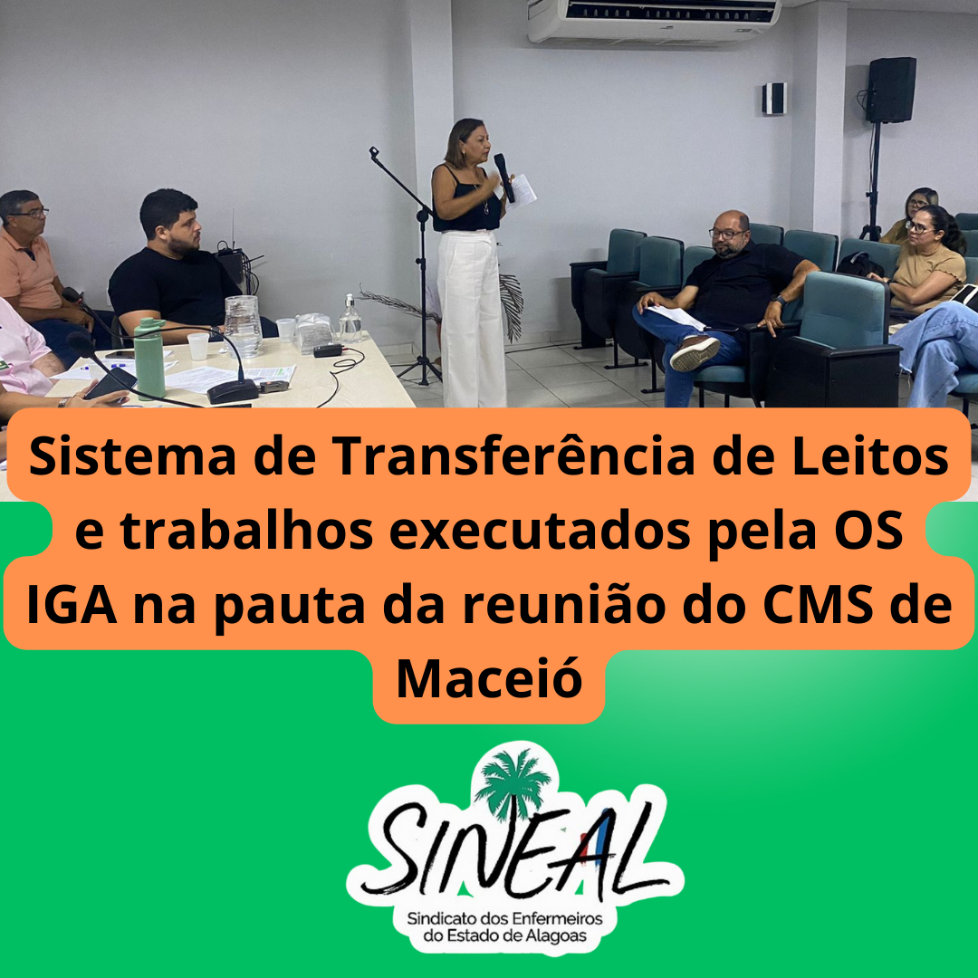 Sistema de Transferência de Leitos e trabalhos executados pela OS IGA na pauta da reunião do CMS de Maceió